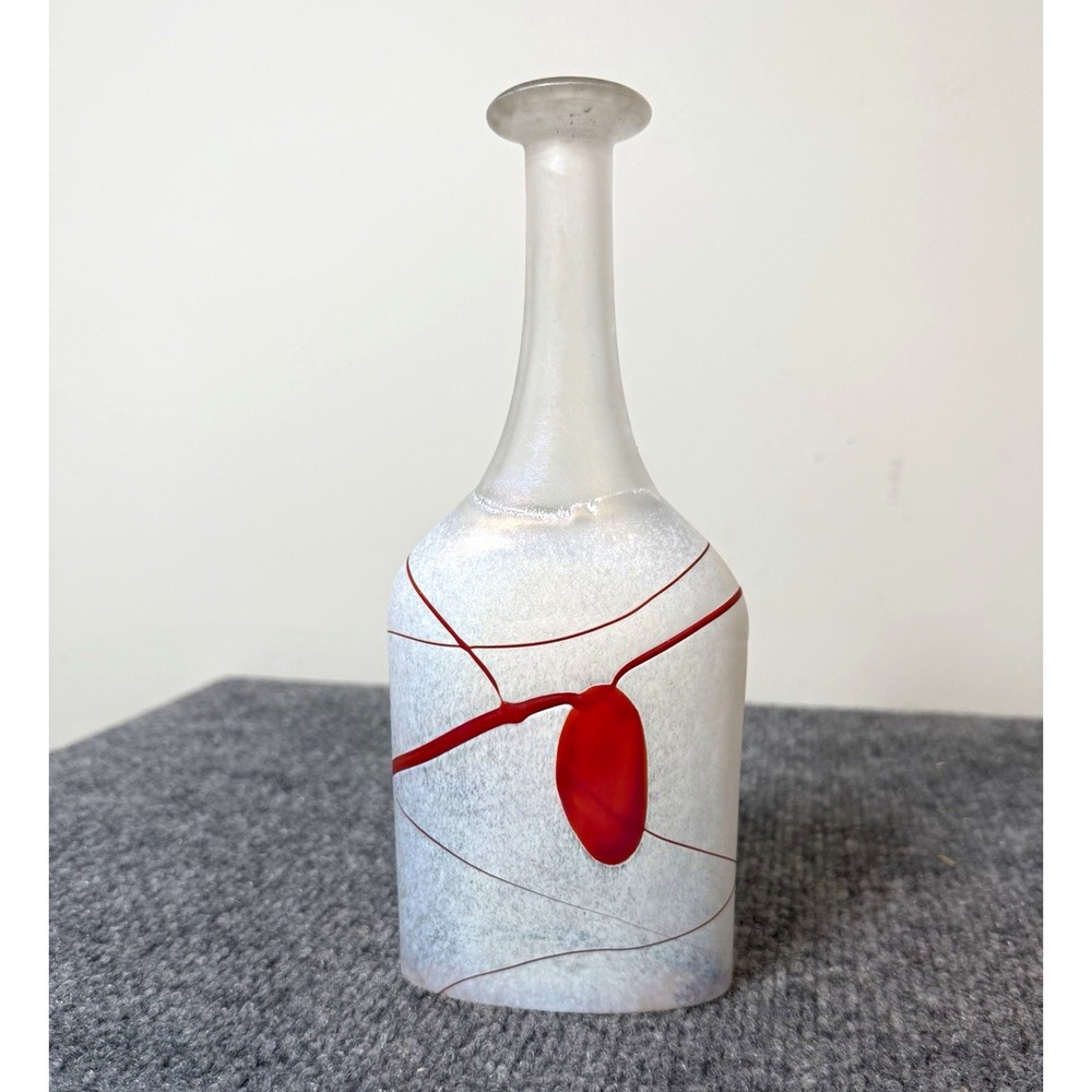 Bertil Vallien Boda Artist Collection Sweden Signed Art Glass Vase Vintage